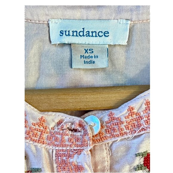 Sundance Embroidered Top ~ soft silk blend ~ floral boho "Gisela" - Picture 8 of 9